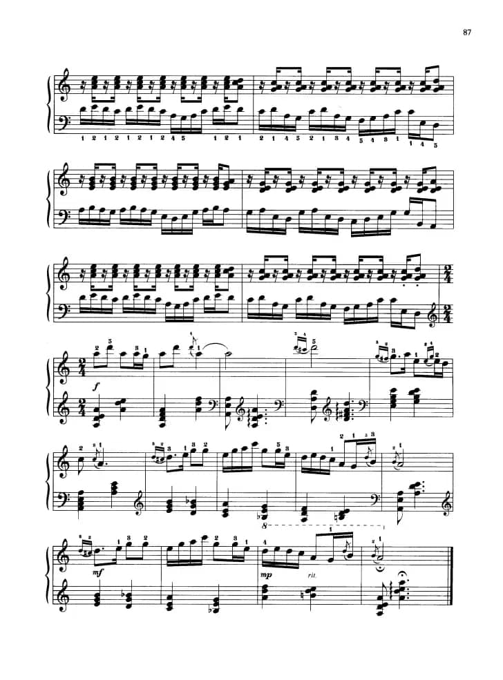 110首中国民歌钢琴小曲集：蓝花花