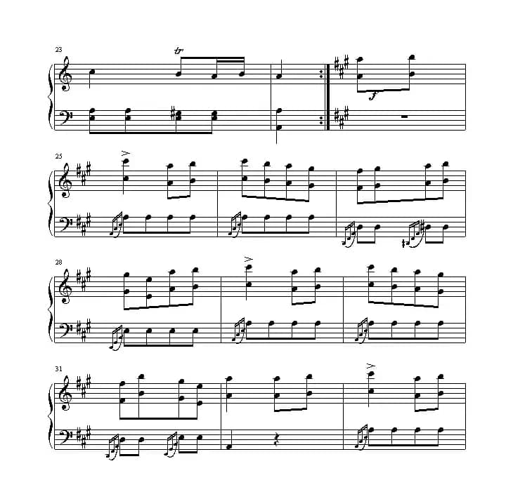 土耳其进行曲（还没考级记谱版）