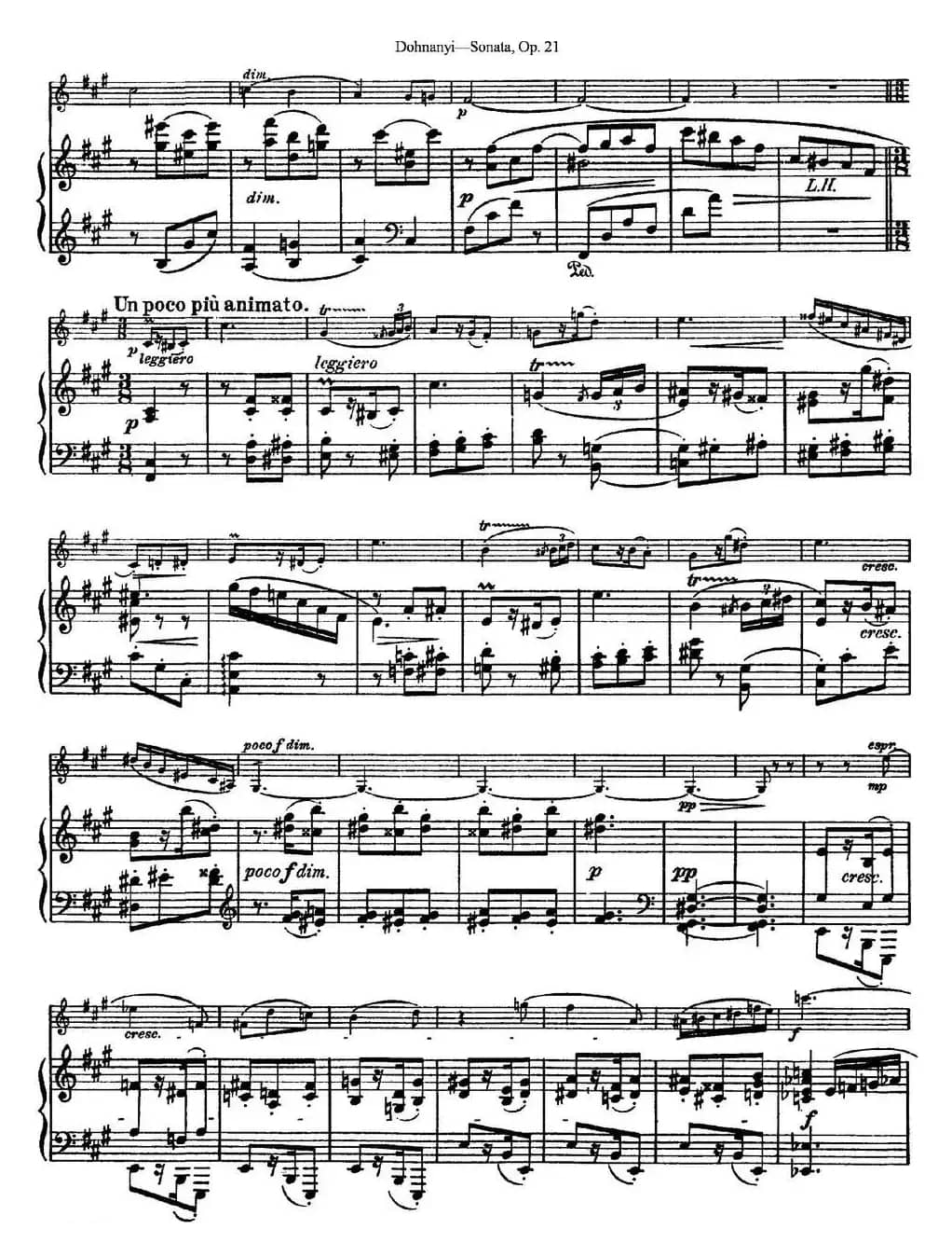 Dohnanyi Sonata Op.21（小提琴+钢琴伴奏）