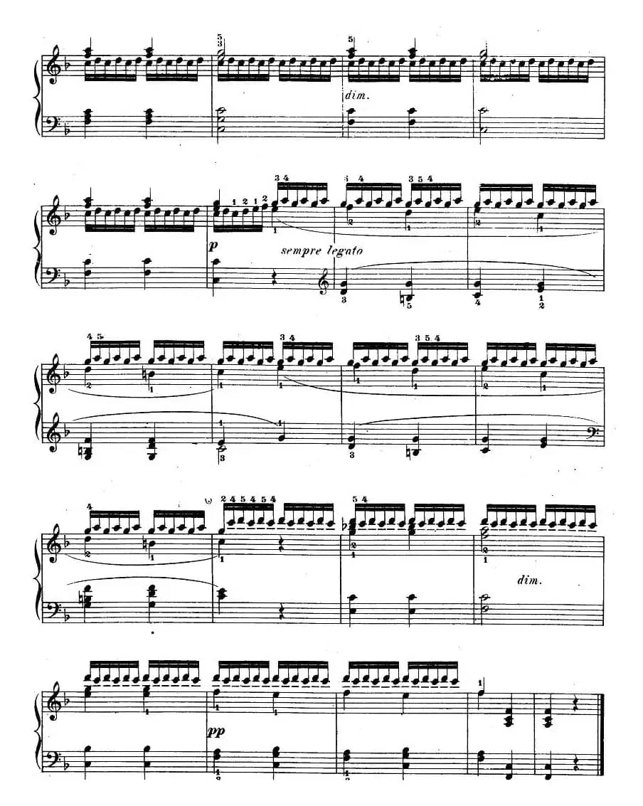 车尔尼《钢琴手指灵巧初步练习曲》之22