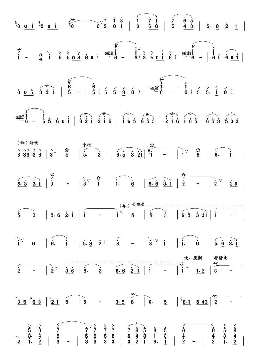 天鹅畅想曲（笙谱）