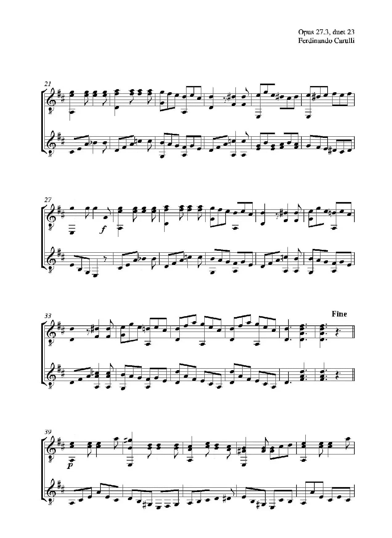 Metodo Completo Op.27-3（古典吉他二重奏练习·23）