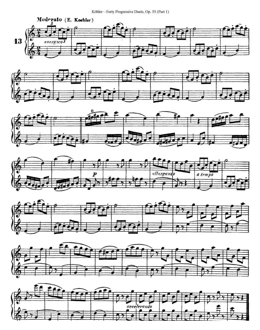 柯勒40首长笛提高练习曲OP.55（NO.13）