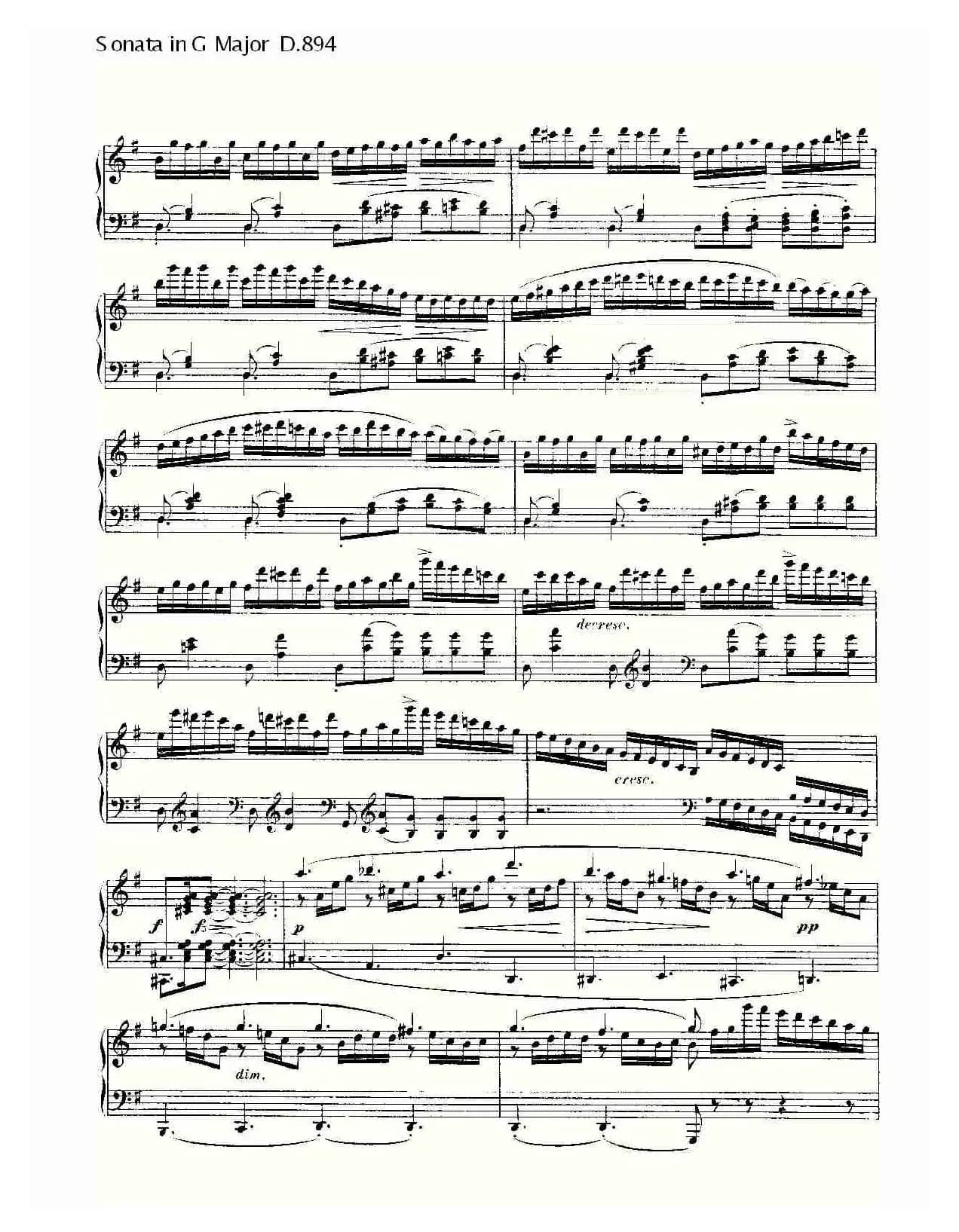 Sonata in G Major D.894（G大调奏鸣曲 D.894）