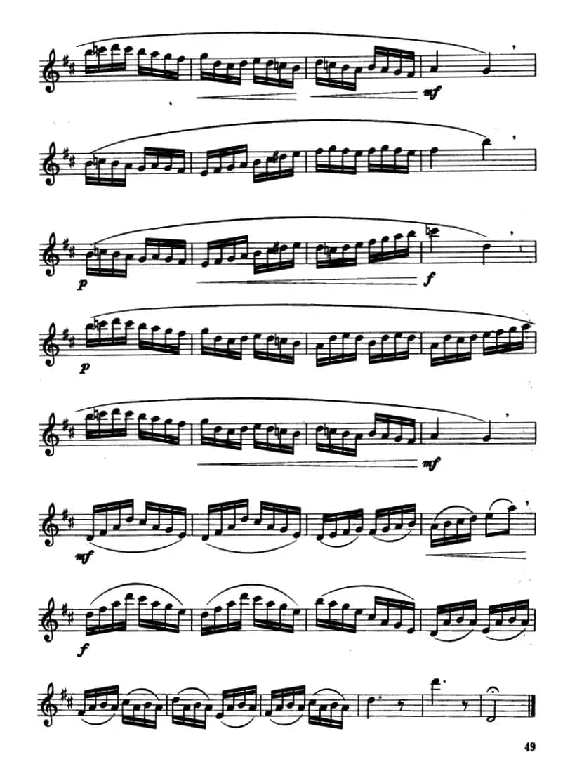 D大调、d小调及3首练习曲