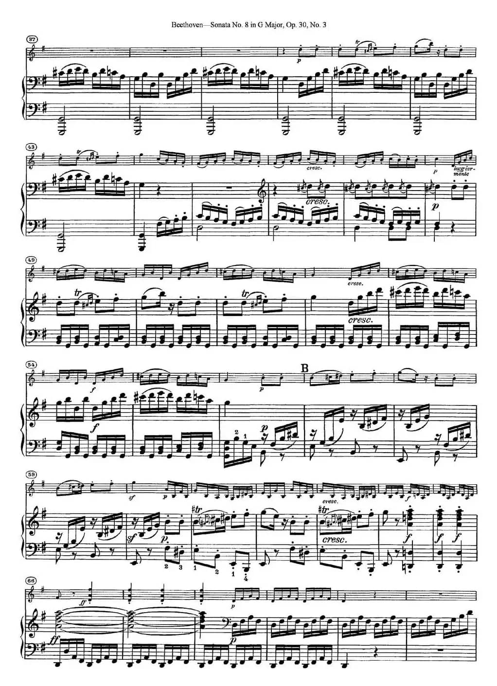 Violin Sonata No.8 in G Major Op.30 No.3（小提琴+钢琴伴奏）
