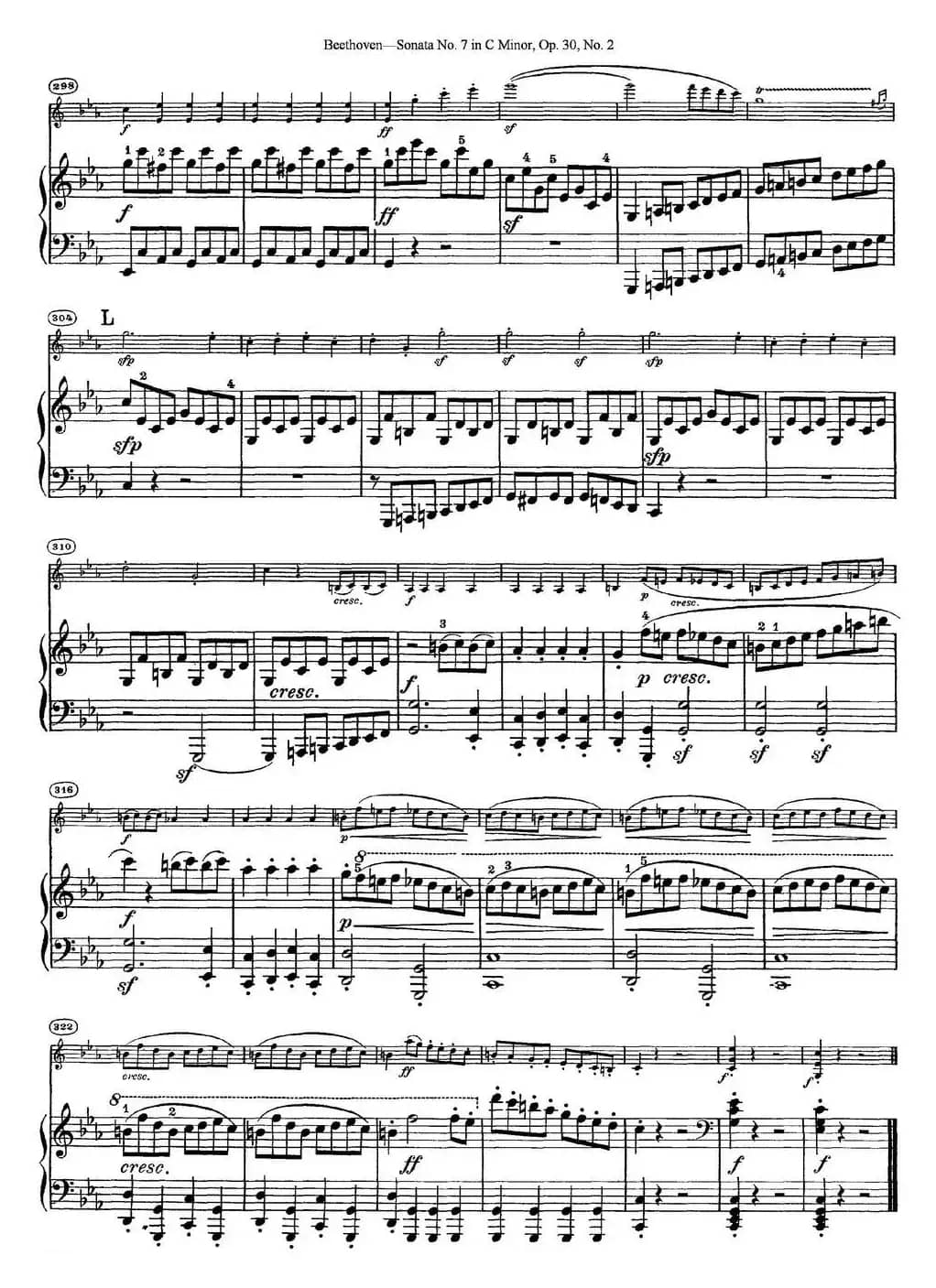 Violin Sonata No.7 in C Minor Op.30 No.2（小提琴+钢琴伴奏）