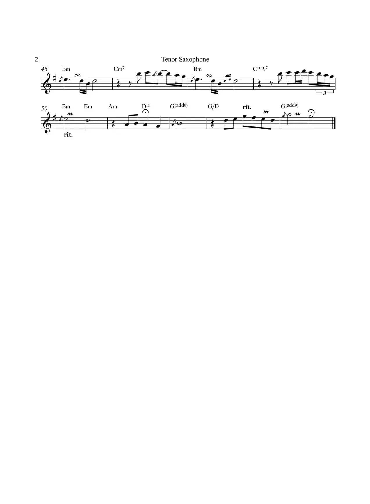 The Way We Were（次中音萨克斯）