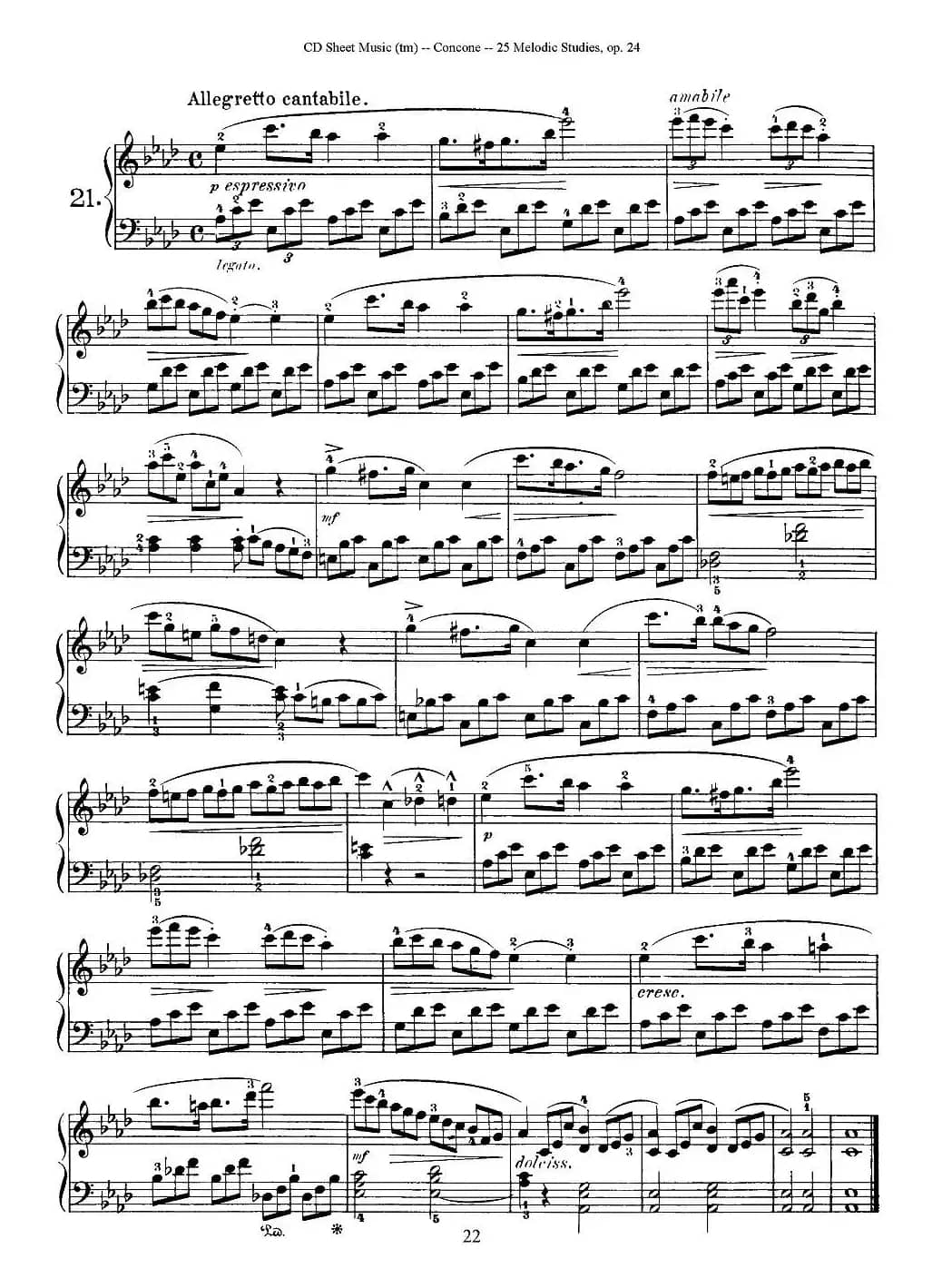 Concone - 25 Melodic Studies easy and progressive（21—25）