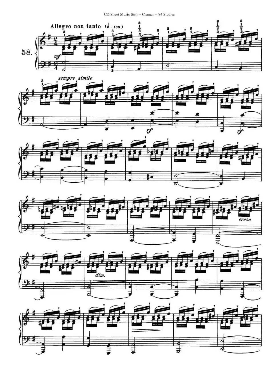 Cramer - 84 exercices（56—60）（克拉莫84首钢琴练习曲）