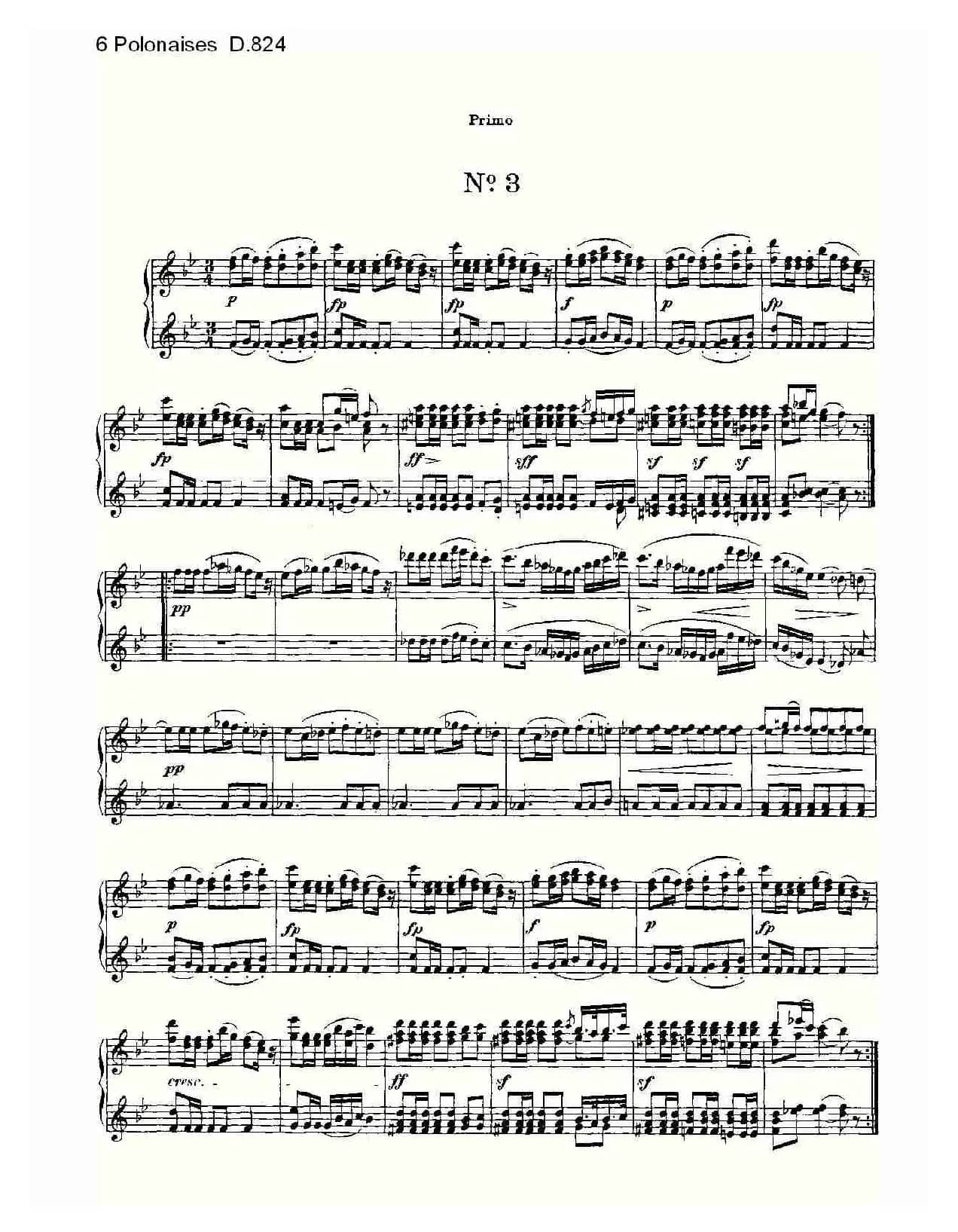 6 Polonaises D.824（6波罗乃兹舞曲 D.824）