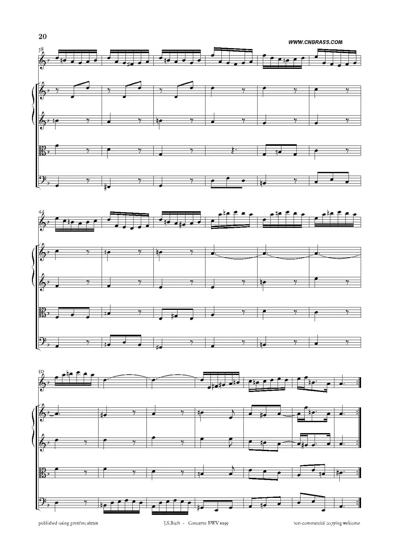 Concerto BWV 1059（双簧管与弦乐D小调协奏曲）