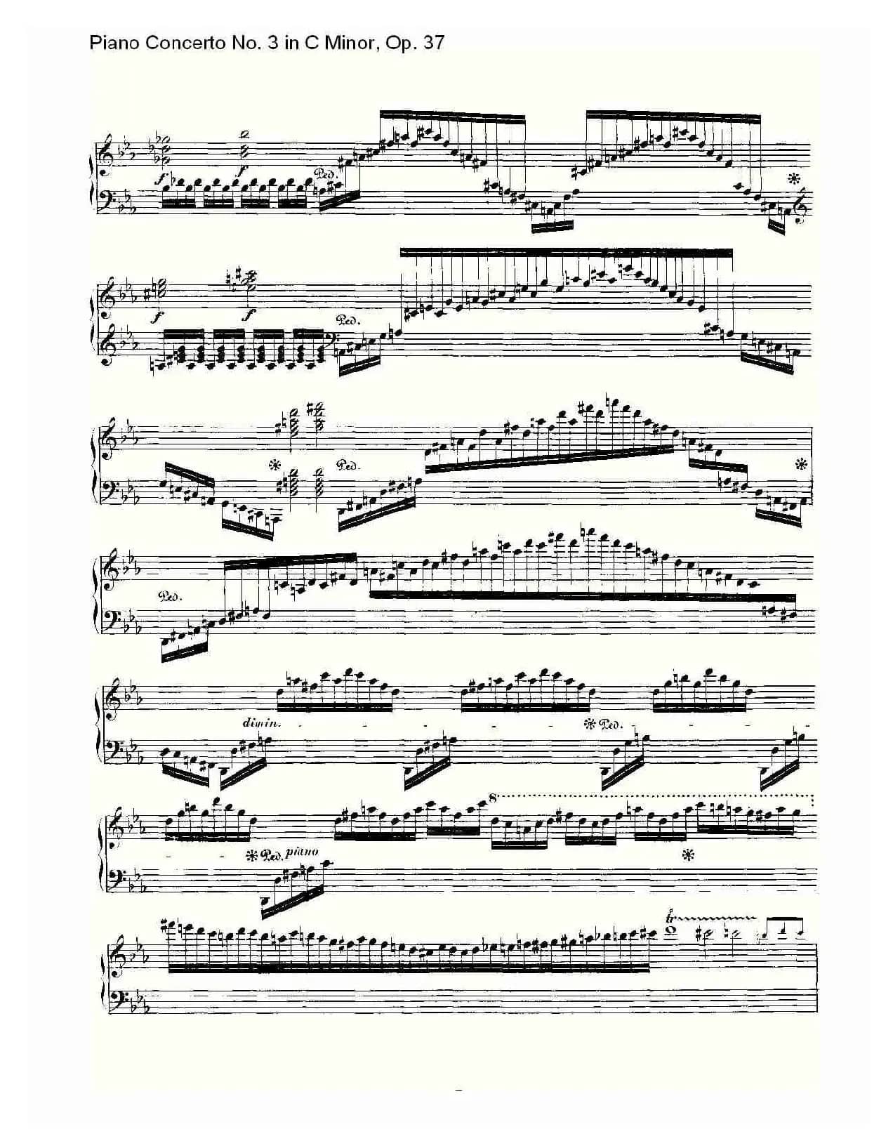 C小调钢琴第三协奏曲 Op.37  华彩乐章