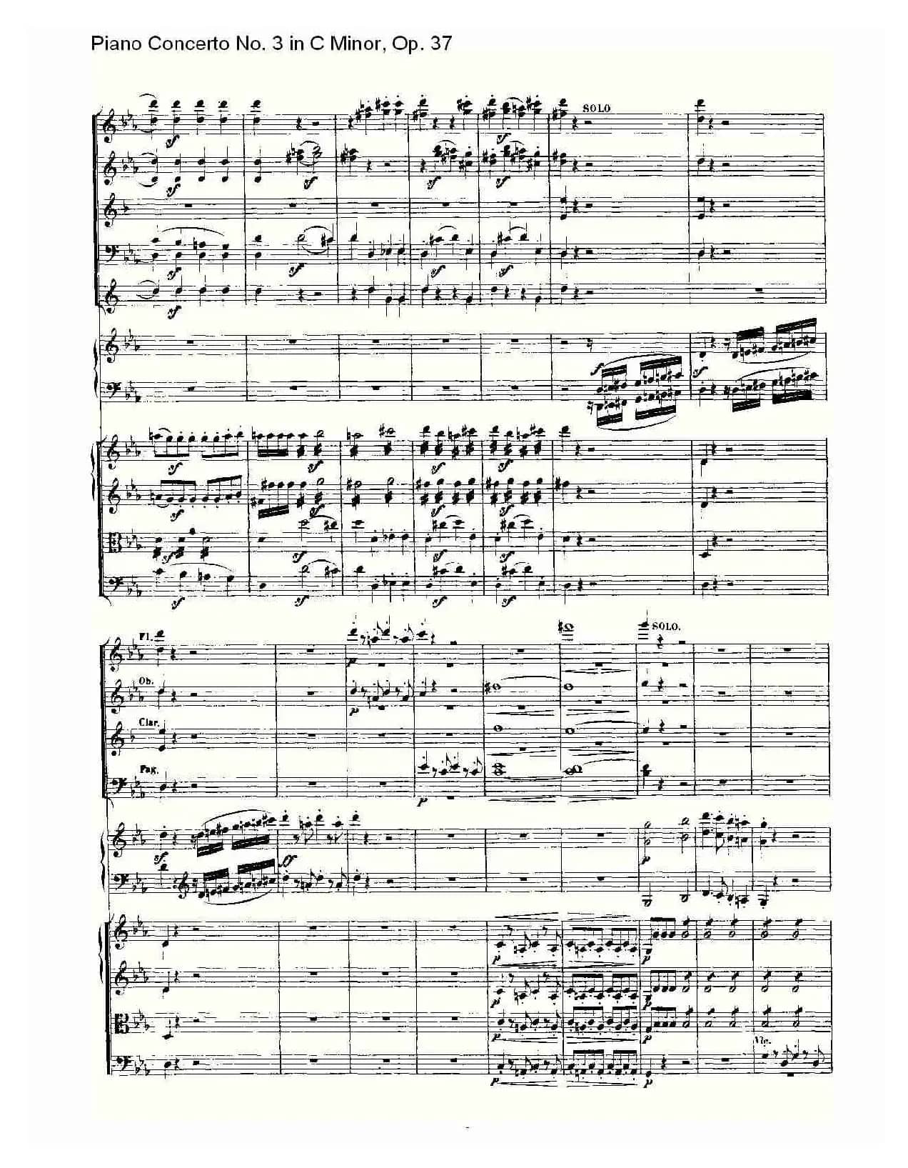 C小调钢琴第三协奏曲 Op.37  第一乐章