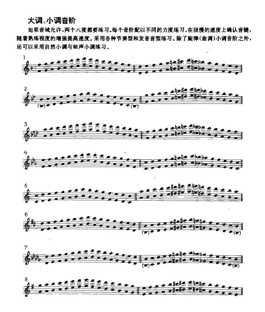 长笛和双簧管的日常练习