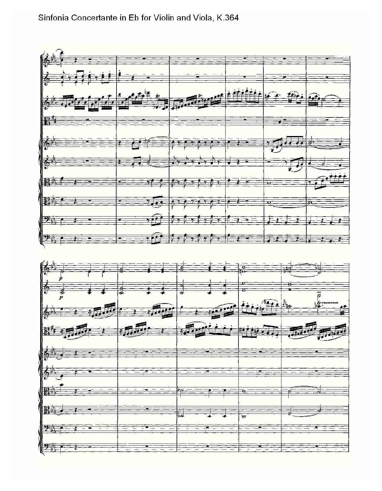 Eb调小提琴与中提琴炫技序曲, K.364（一）