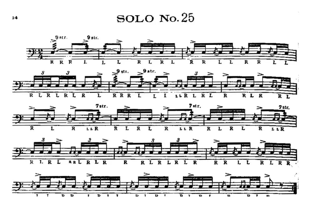 美国军鼓 SOLO No.21-25（爵士鼓谱）