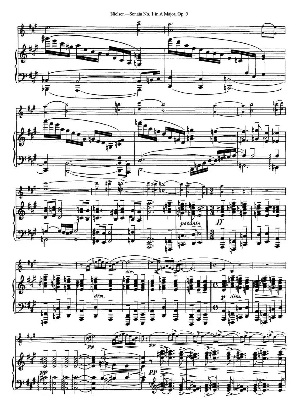 Violin Sonata No.1 in A Major Op.9（小提琴+钢琴伴奏）