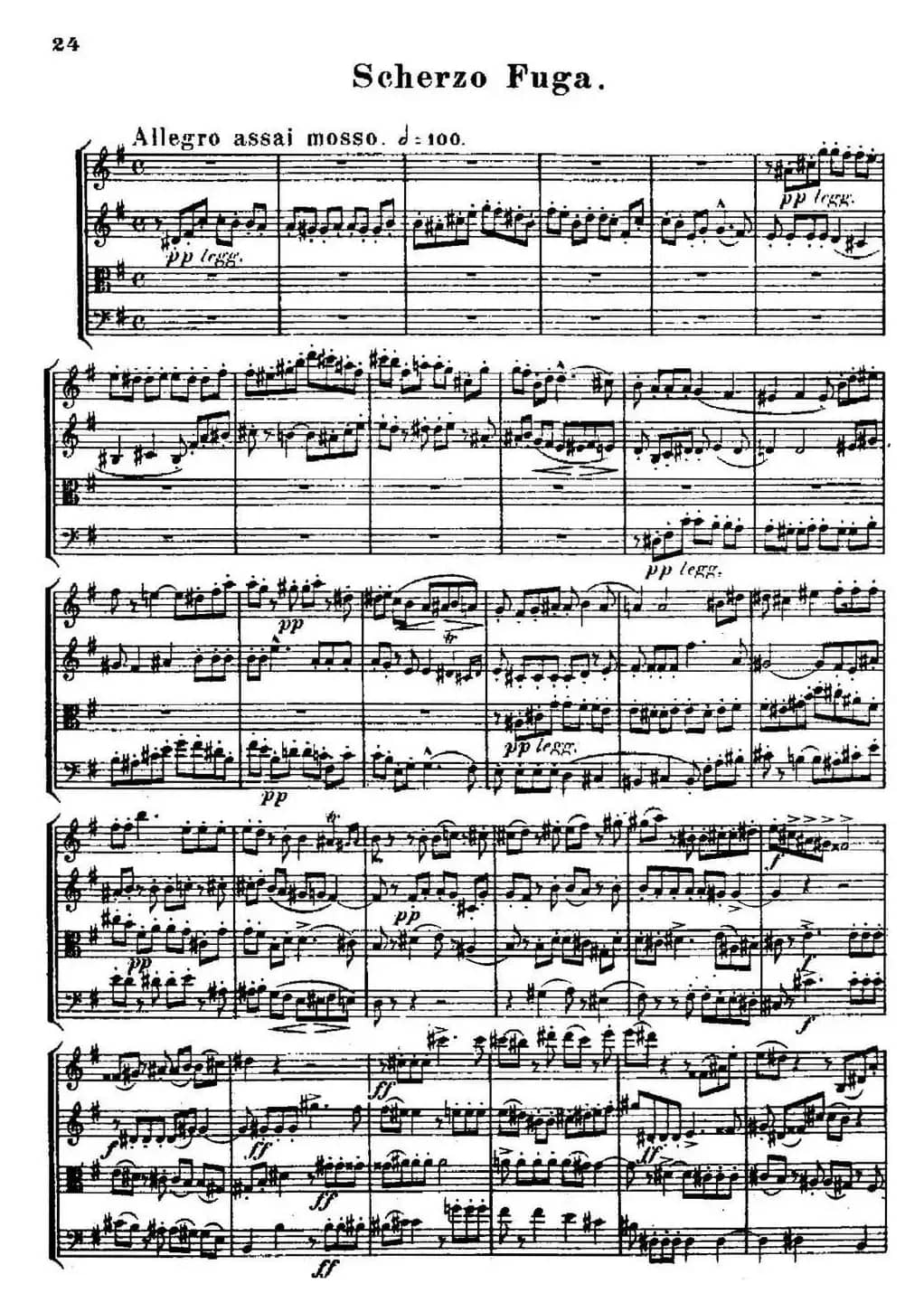 STREICHOUARTETT（E小调弦乐四重奏、III）