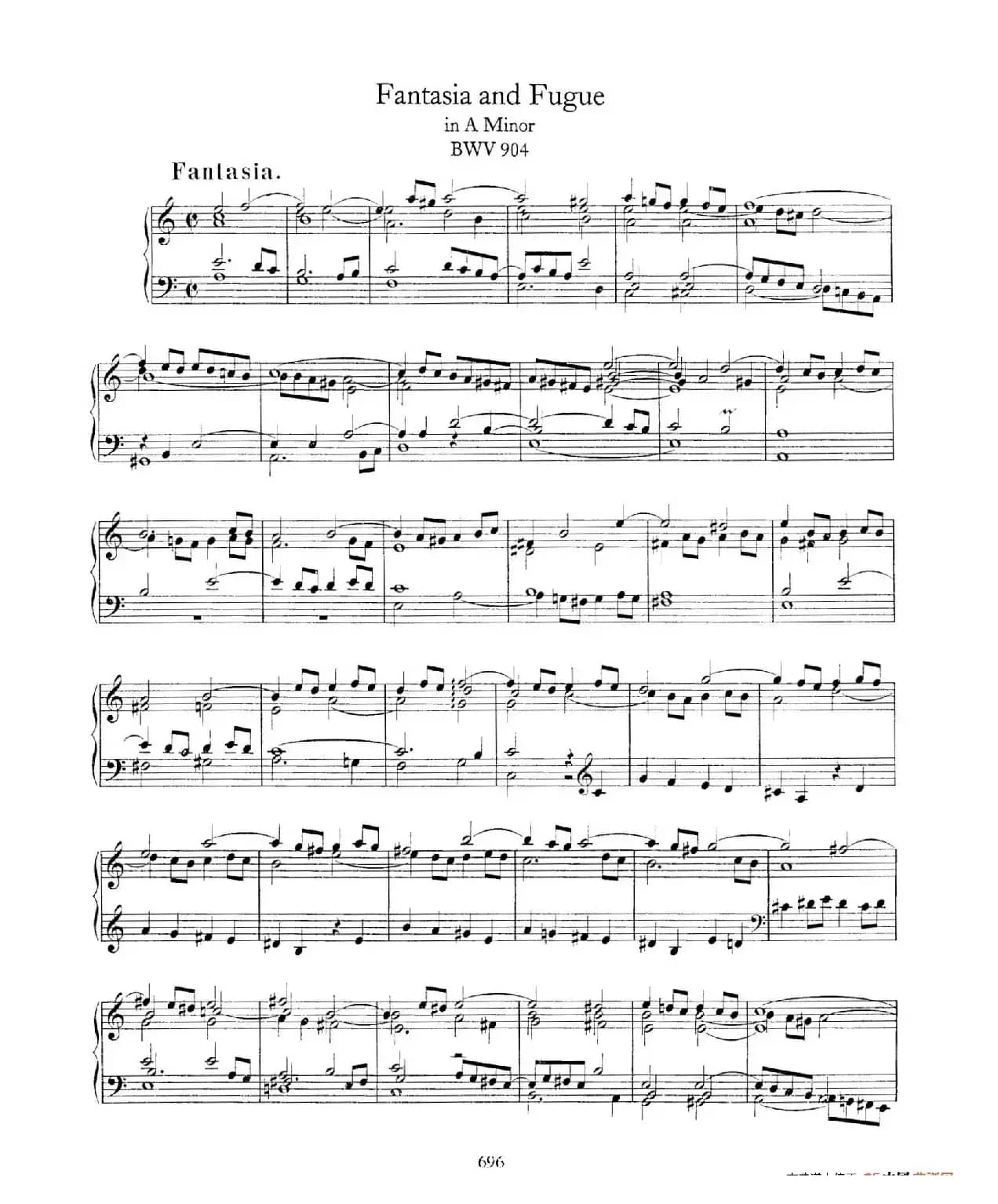 Fantasia and Fugue in a Minor BWV 904(a小调幻想曲与赋格)
