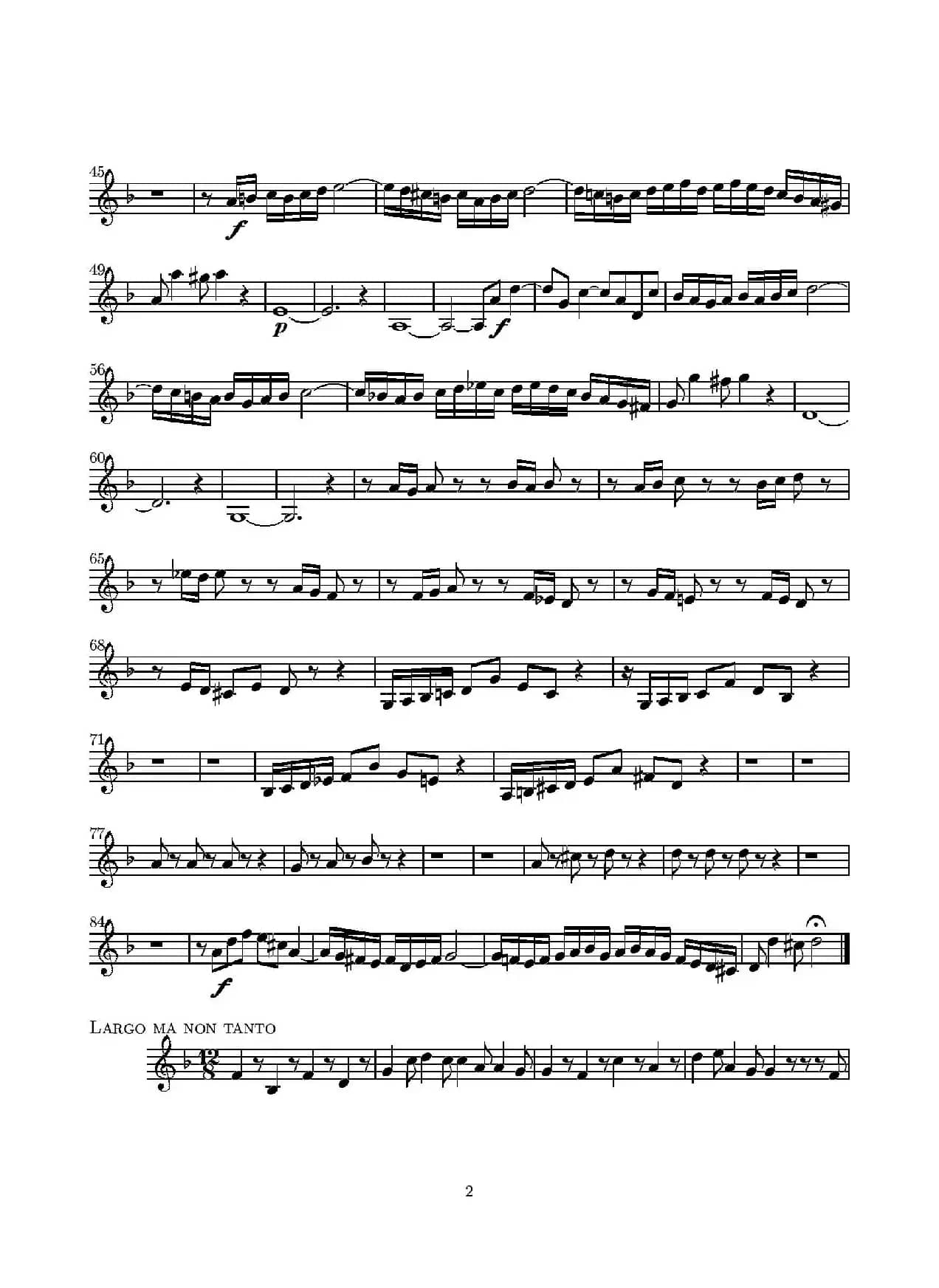 D小调无伴奏协奏曲（第一·独奏小提琴分谱）