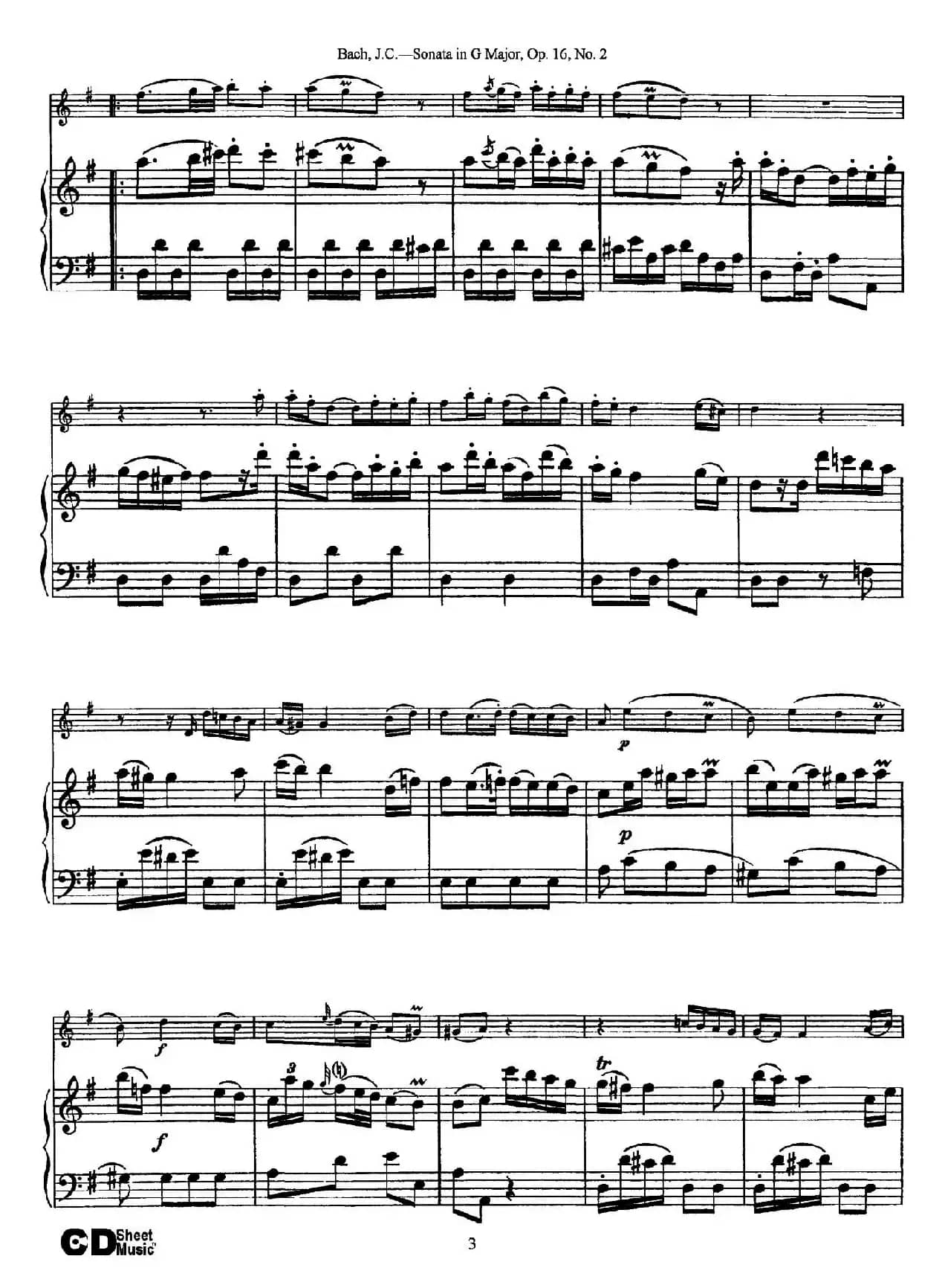 Sonata in D Major,Op.16 No.2（小提琴+钢琴伴奏）