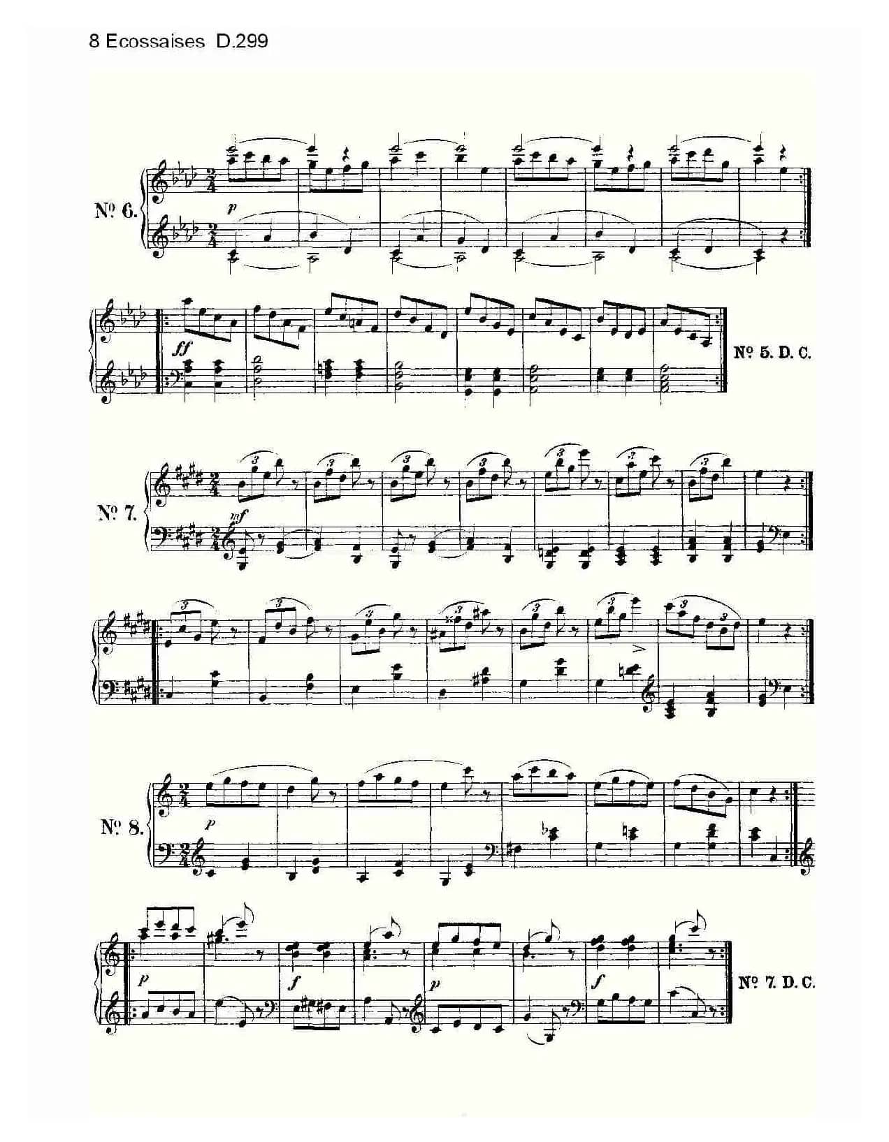 8 Ecossaises D.299