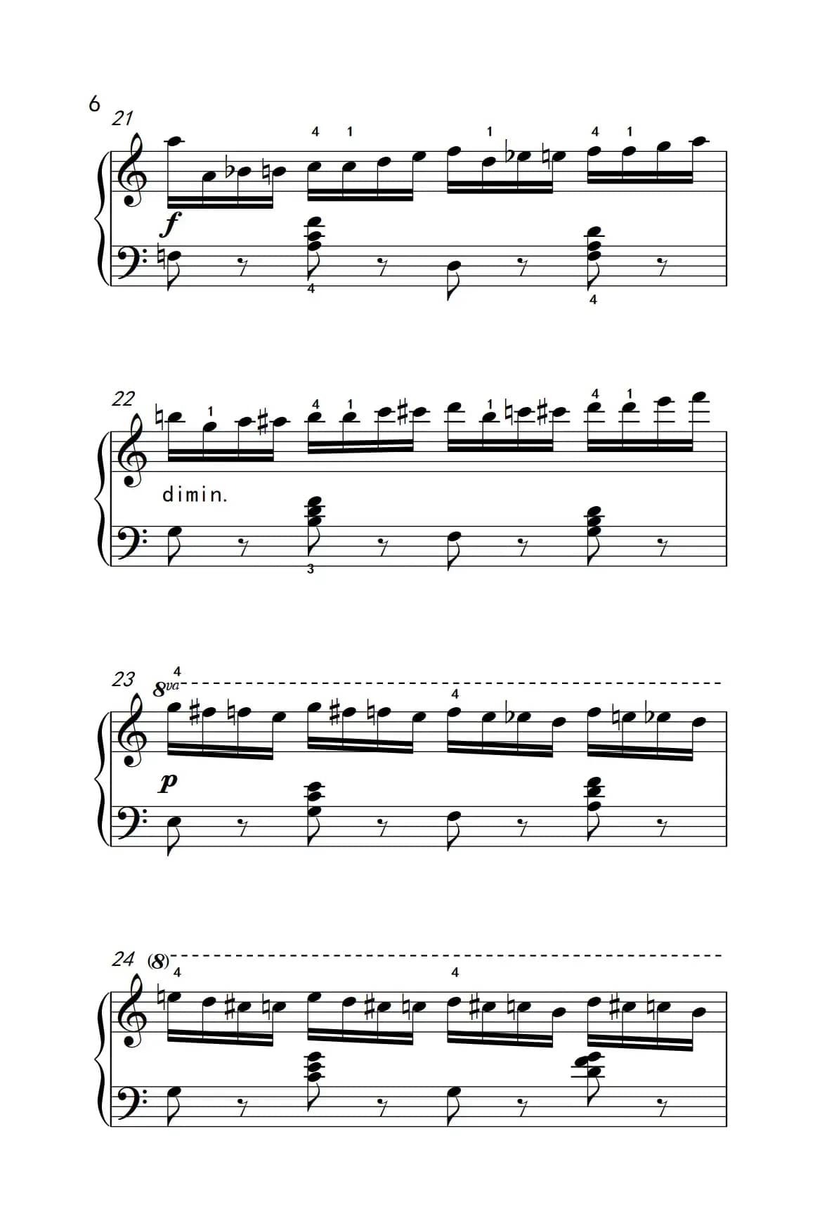 第六级 1.练习曲（中央音乐学院 钢琴（业余）考级教程 4-6级）