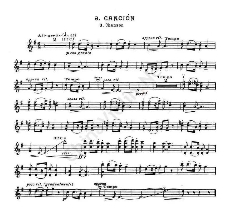 Suite of Spanish Folksongs:3、CANCION