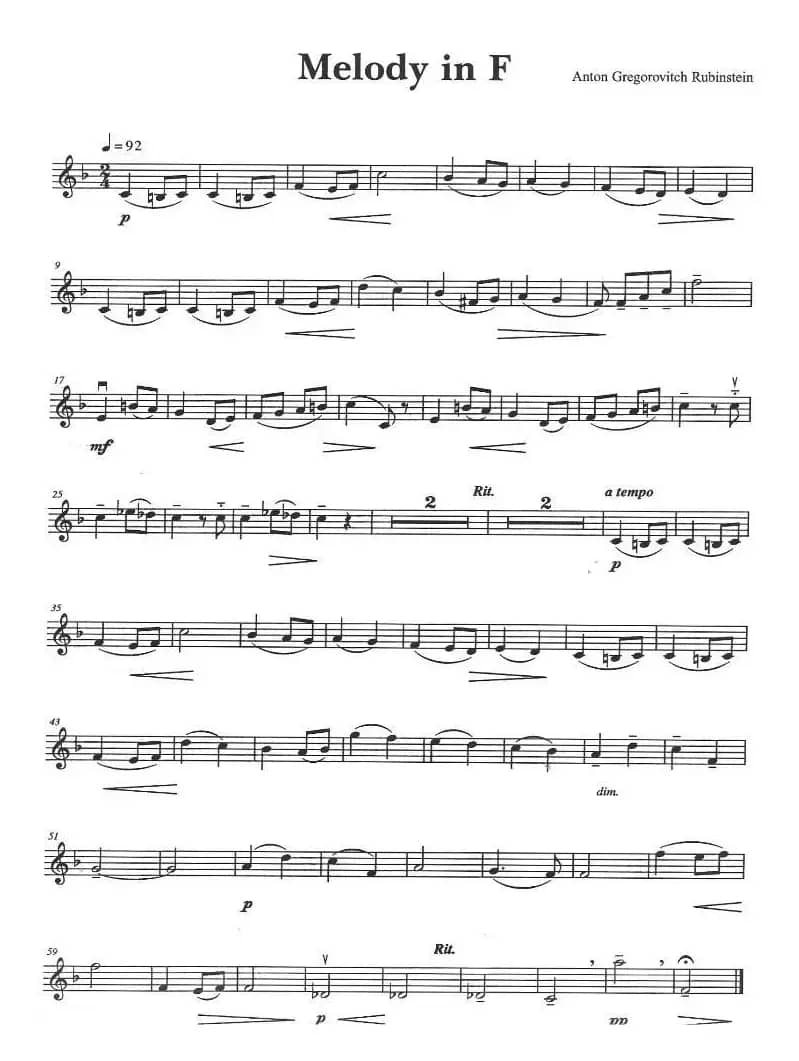 Melody in F（F大调旋律）