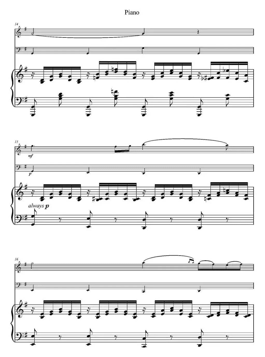 Ave Maria（小提琴+大提琴+钢琴伴奏、E.Schubert作曲版）