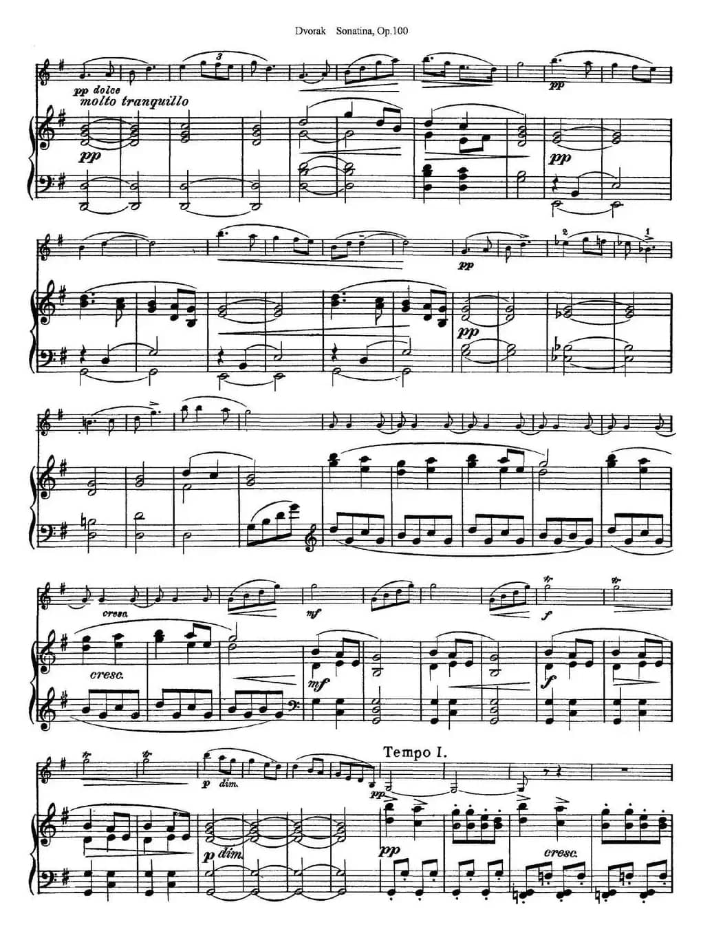 Violin Sonatina Op.100（小提琴+钢琴伴奏）