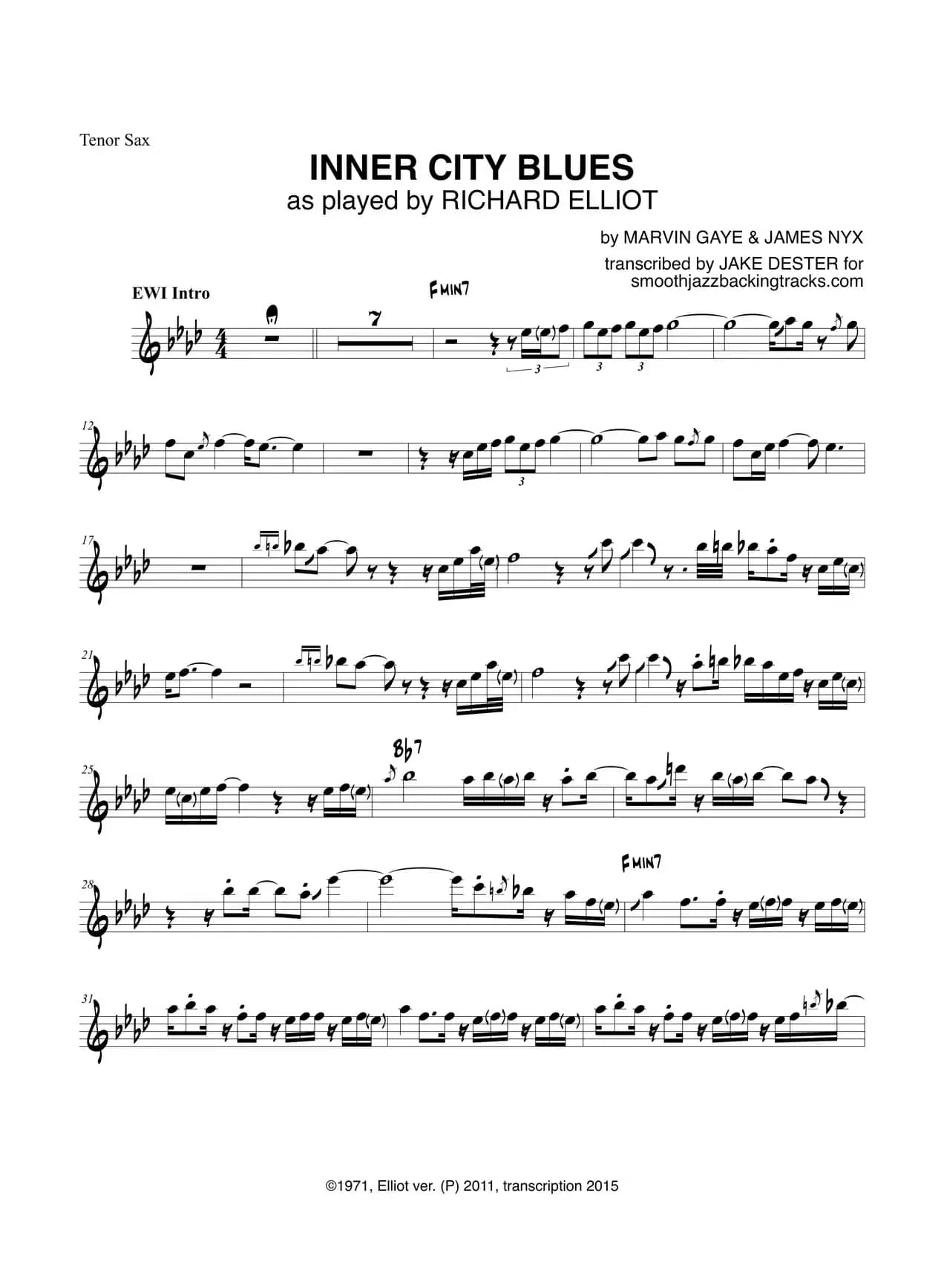 Inner City Blues（次中音萨克斯）