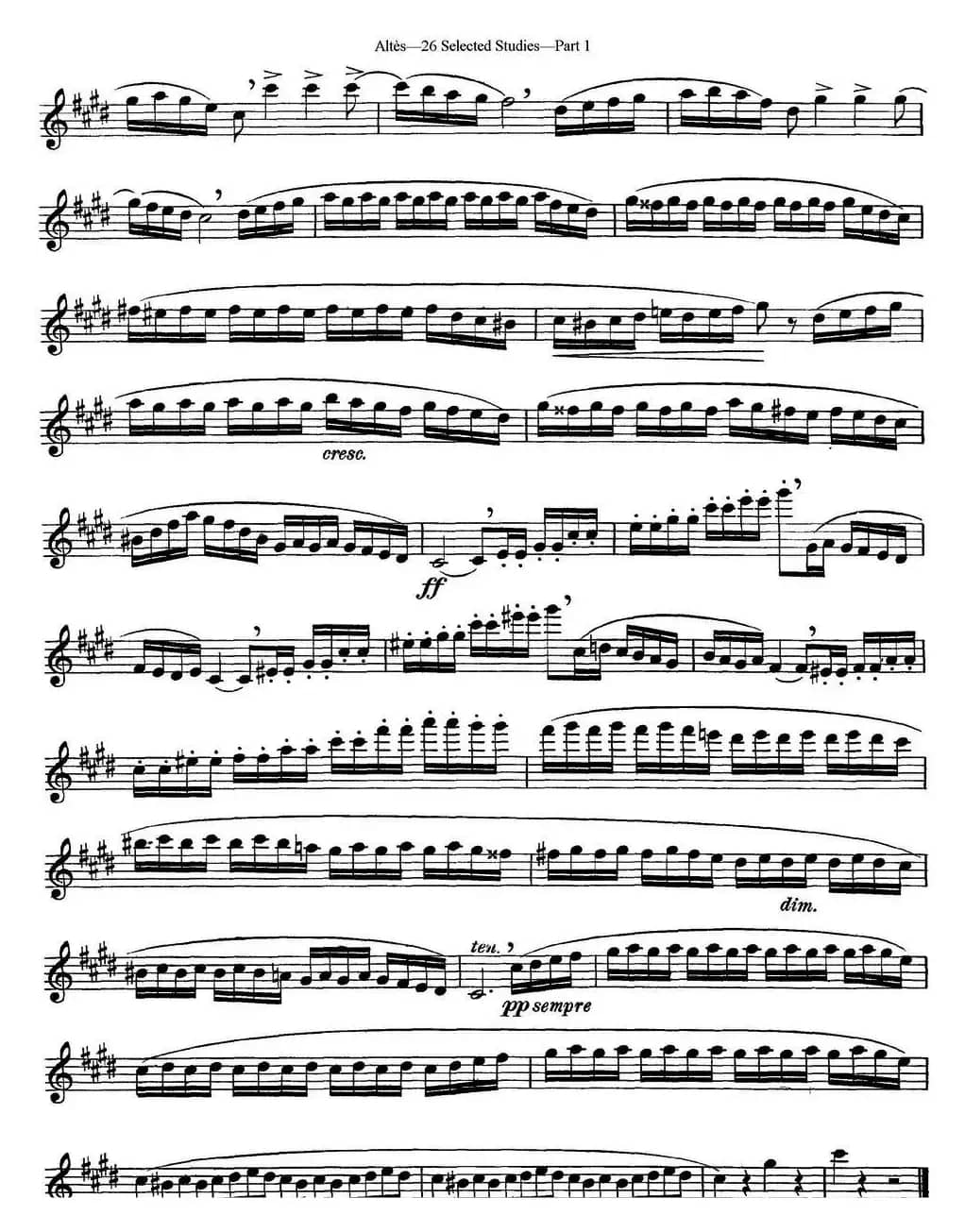 阿尔泰斯26首精选长笛练习曲（NO.13）