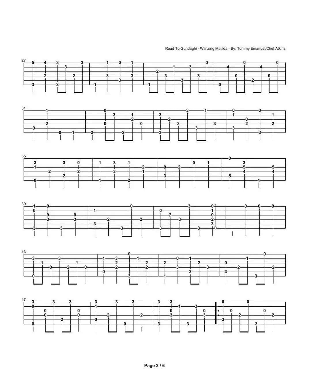 tommy emmanuel： road to gundaghi waltzing matilda（指弹吉它）