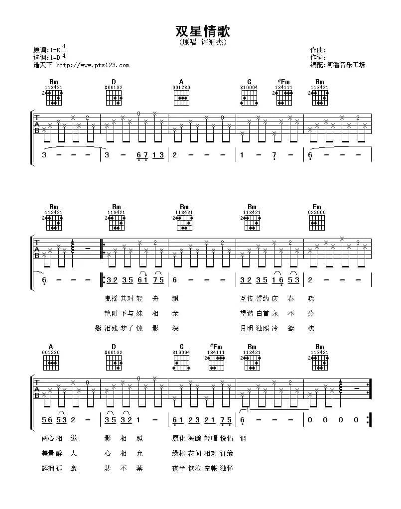 双星情歌（阿潘编配版）