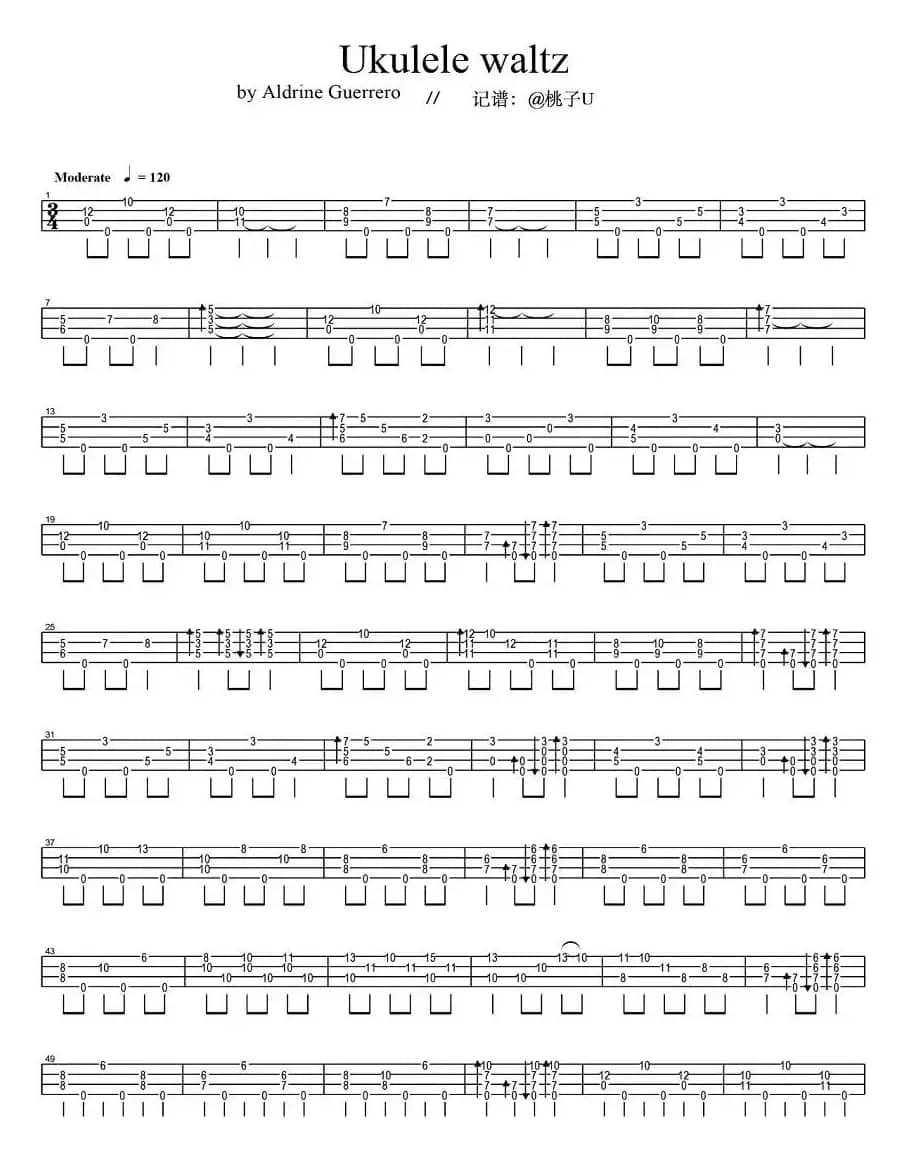 Ukulele waltz（尤克里里指弹谱）