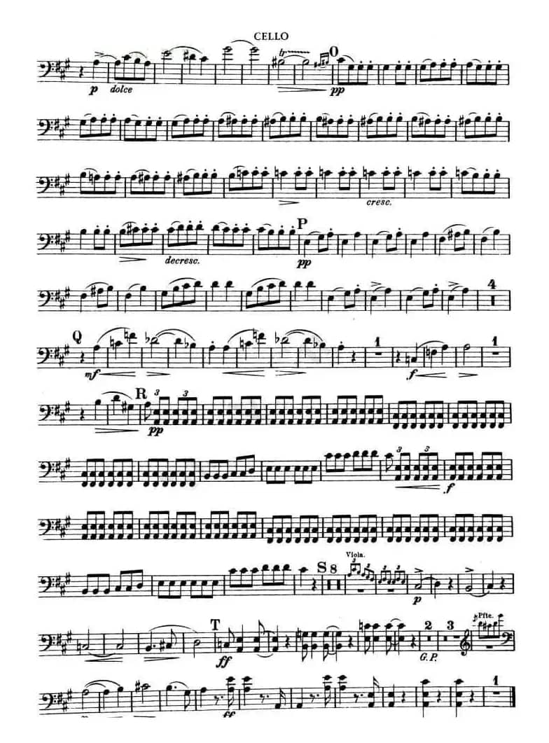 TROUT-QUARTET（大提琴谱）