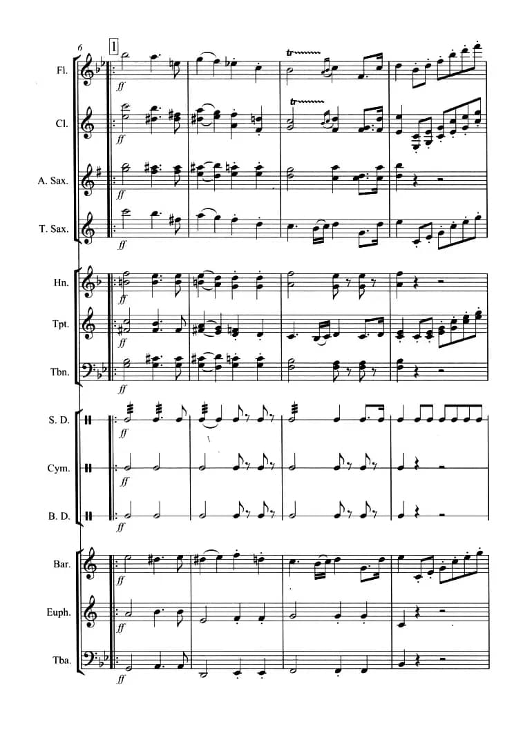婚礼进行曲（管乐合奏总谱）