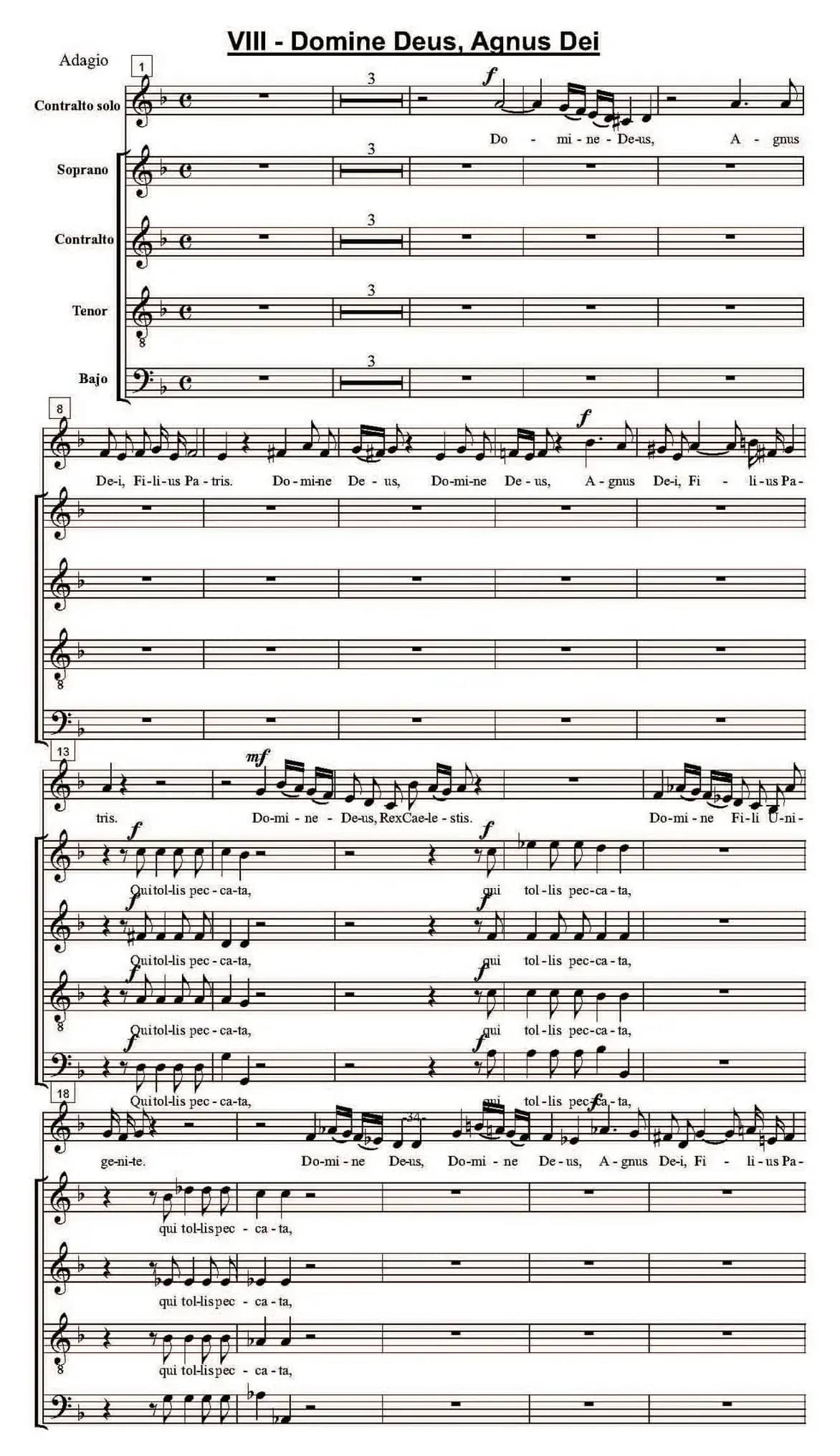 Domine Deus，Agnus Dei（萨克斯四重奏）