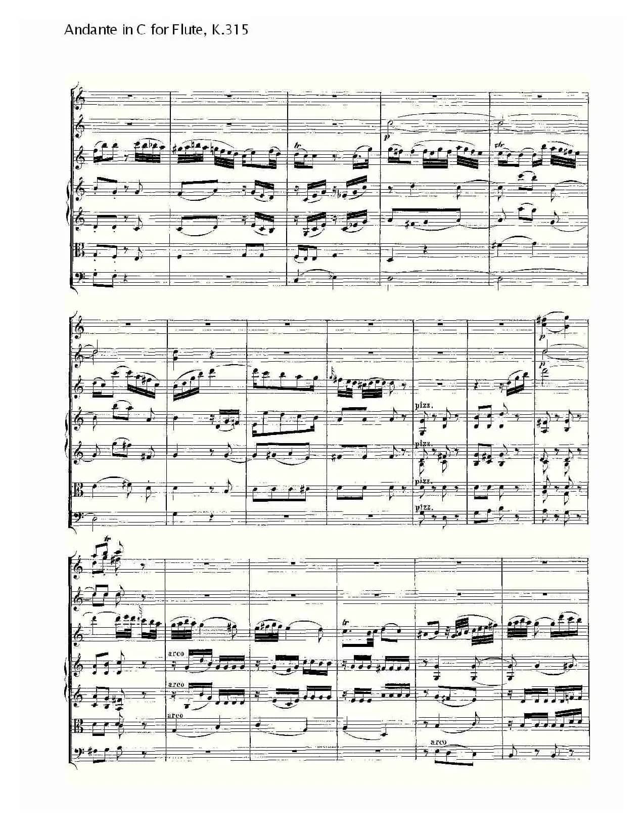 Andante in C for Flute, K.315（D调长笛行板协奏曲, K.315）