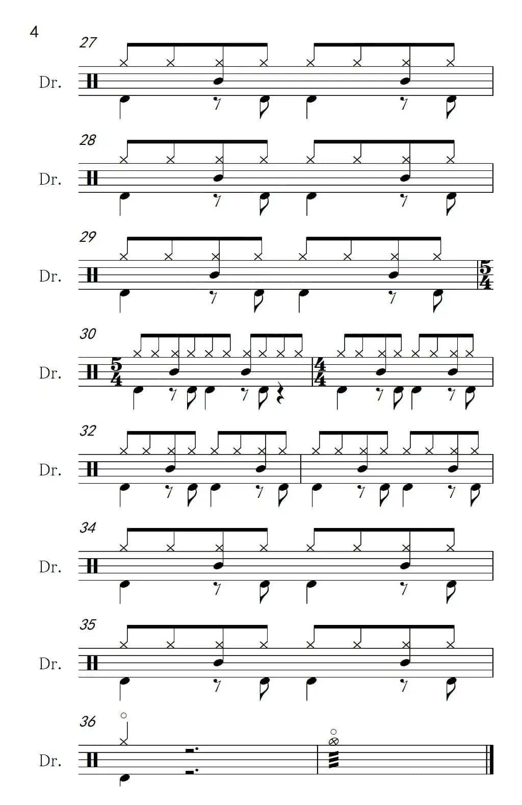 走西口（架子鼓谱）