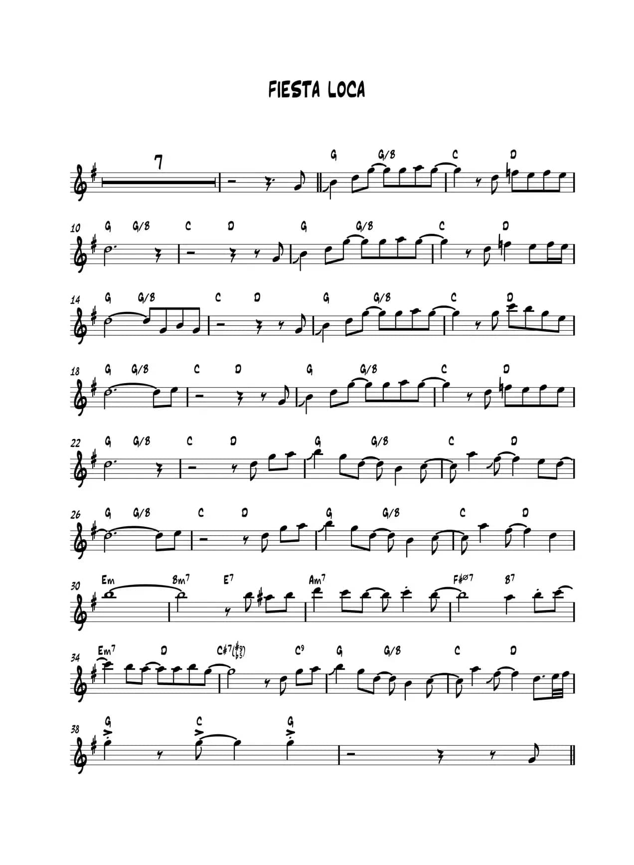 Fiesta Loca（中音萨克斯）