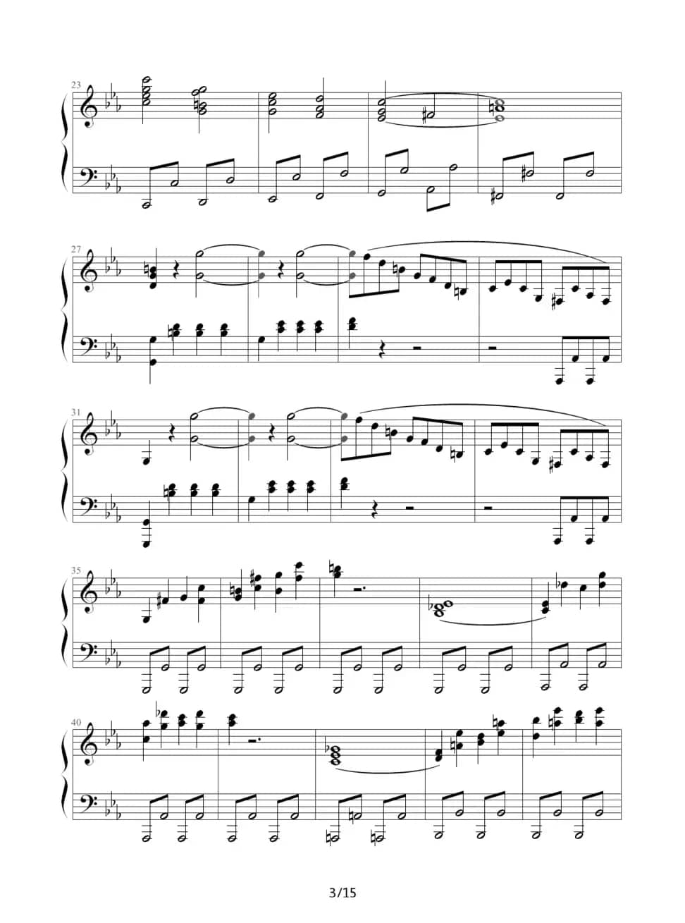 c小调第八钢琴奏鸣曲第一乐章（作品13号“悲怆”）