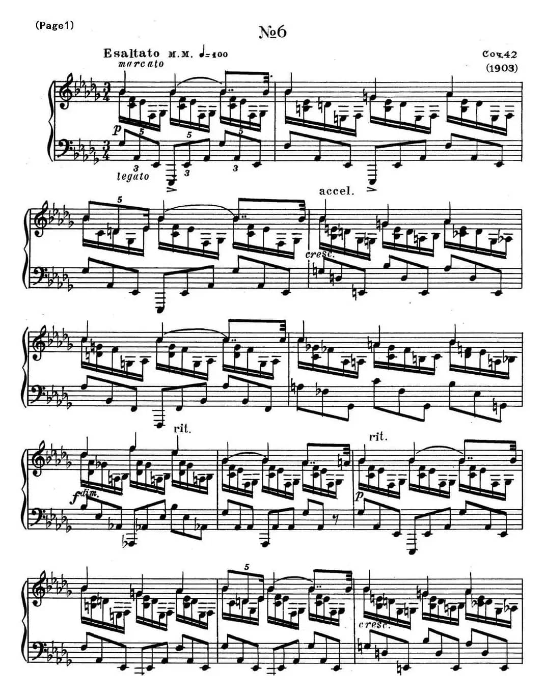 斯克里亚宾8首钢琴练习曲 Op42(No.6 Alexander Scriabin Etudes)