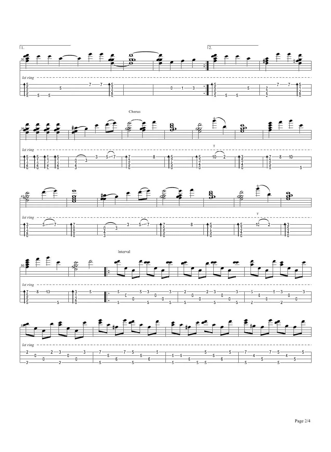 蒲公英的约定（尤克里里指弹谱）