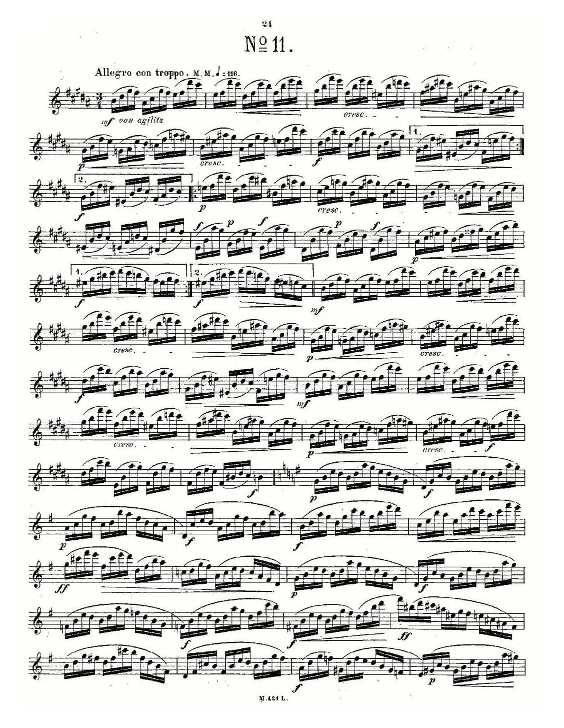 24首长笛练习曲 Op.15 之11—15