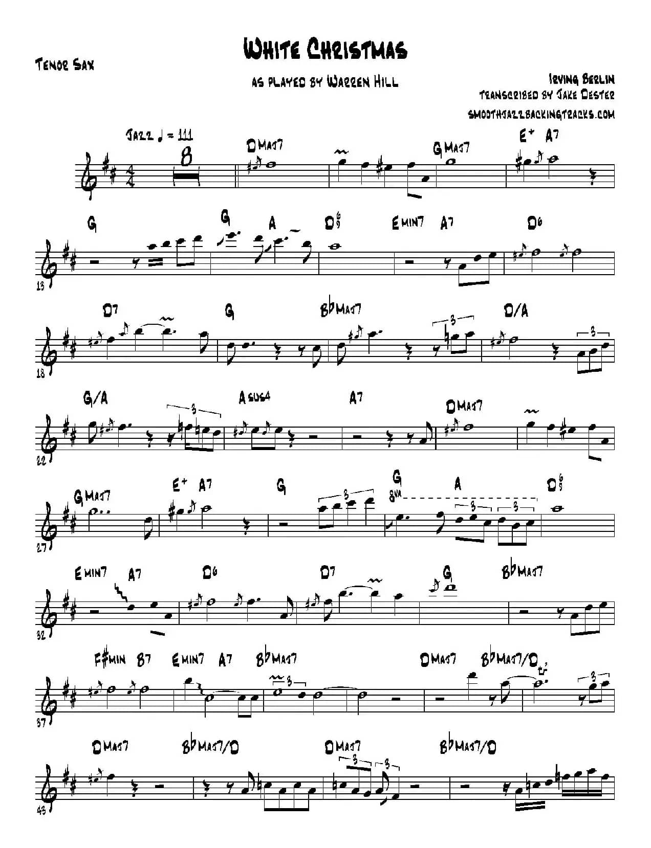 White Christmas（次中音萨克斯）