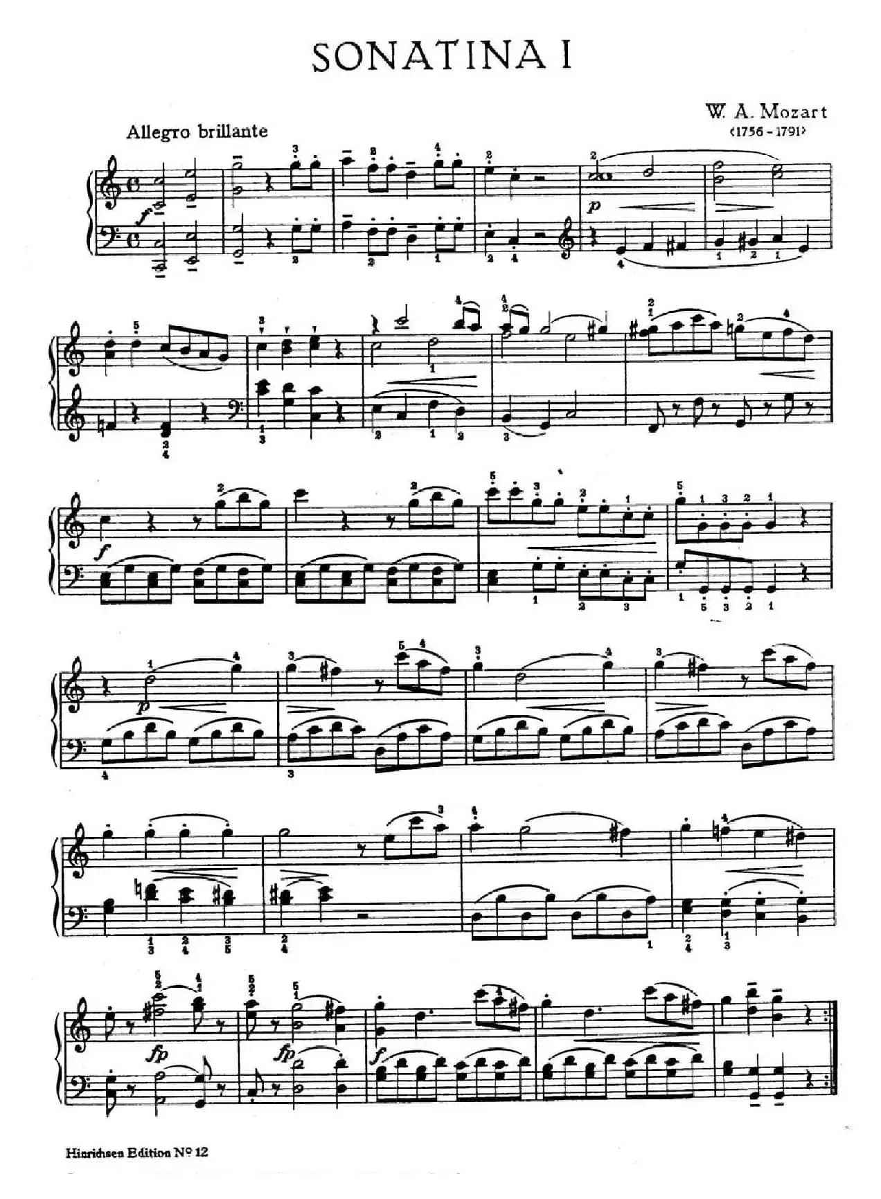 6 Viennese Sonatinas K.439b（6首维也纳小奏鸣曲·Ⅰ）