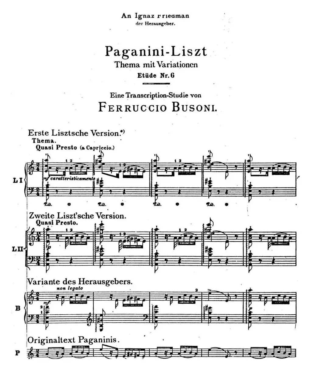 6首帕格尼尼大练习曲（Thema mit Variationen Etude Nr.6）